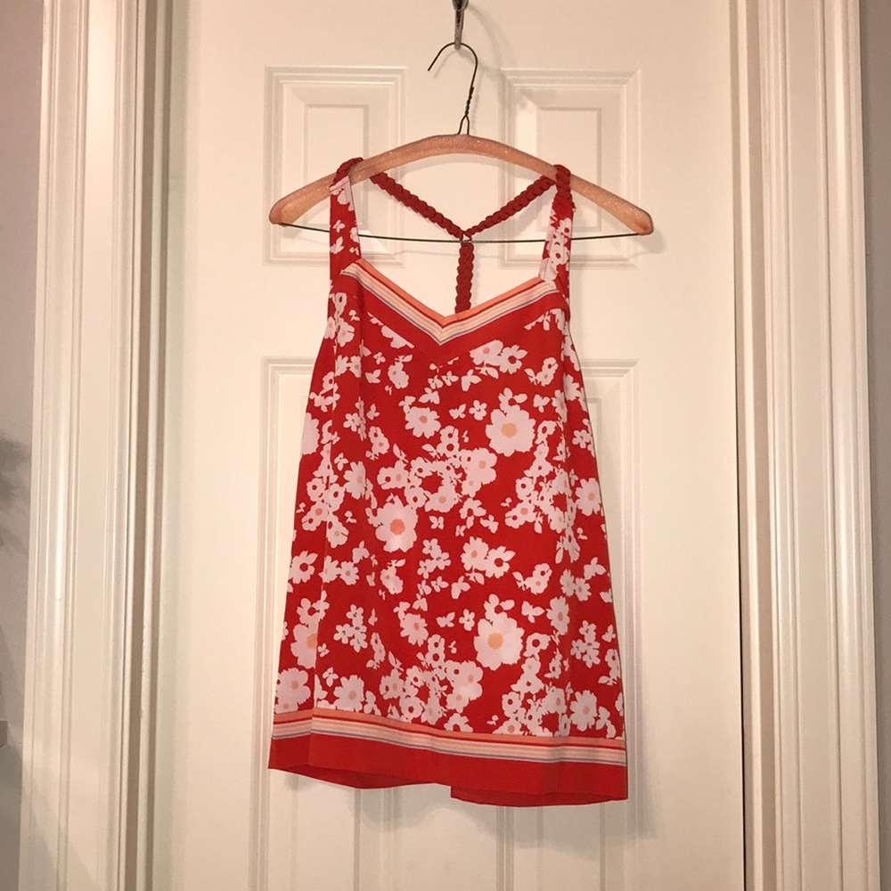 LC Lauren Conrad Braided Racerback Floral Tank XS